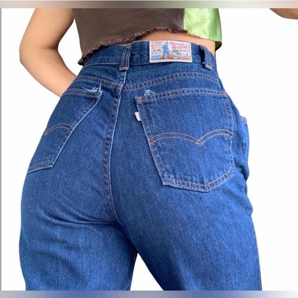 VTG Levi’s 70’s Farmers Mechanics & Miners High Rise Mom Jeans Wide Leg 24 - Picture 1 of 4